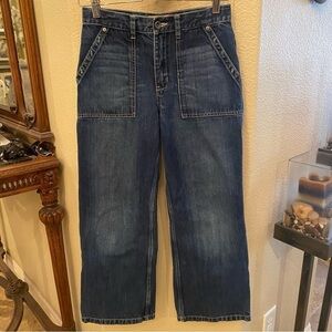 OLD NAVY Kids Teens Blue Cargo Wide Leg Jeans Size 14 Yrs-Unisex